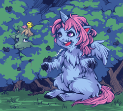 Size: 500x450 | Tagged: safe, artist:fwufee, alicorn, fluffy pony, pony, fluffy pony foals, fluffy pony original art