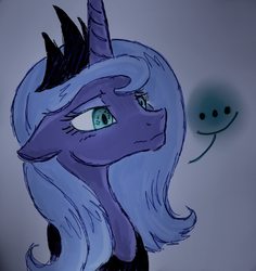 Size: 520x550 | Tagged: safe, artist:remains, princess luna, alicorn, pony, g4, ..., disappointed, female, floppy ears, mare, reaction image, s1 luna, solo