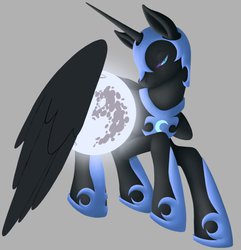 Size: 877x911 | Tagged: dead source, safe, artist:shaideu, nightmare moon, g4, female, moon, solo, tangible heavenly object