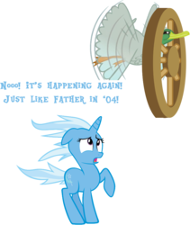 Size: 762x902 | Tagged: safe, trixie, bird, duck, mallard, pony, unicorn, g4, pinkie apple pie, animal, female, male, mare, simple background, transparent background, wheel, wheelduck, windswept mane