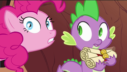 Size: 1920x1080 | Tagged: safe, screencap, pinkie pie, spike, g4, my little pony: friendship is magic, pinkie apple pie