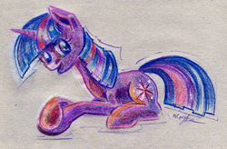 Size: 800x526 | Tagged: safe, artist:maytee, twilight sparkle, g4, female, solo, traditional art