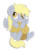 Size: 629x869 | Tagged: safe, artist:pawbit, derpy hooves, pegasus, pony, g4, :p, chibi, cute, derpabetes, female, mare, muffin, solo, tongue out