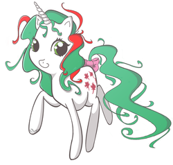 Size: 600x572 | Tagged: safe, artist:nollaig, gusty, pony, unicorn, g1, g4, female, g1 to g4, generation leap, horn, raised hoof, simple background, smiling, solo, tail, white background