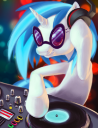 Size: 1024x1325 | Tagged: safe, artist:bloominglove, dj pon-3, vinyl scratch, g4, female, solo