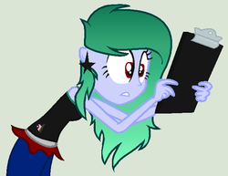 Size: 625x482 | Tagged: safe, artist:ponyb-tch, oc, oc only, equestria girls, g4, clipboard, solo