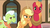 Size: 1920x1080 | Tagged: safe, edit, screencap, applejack, big macintosh, granny smith, earth pony, pony, g4, pinkie apple pie, apple family traffic light, bedroom eyes, male, out of context, stallion