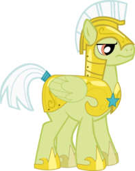 Size: 598x760 | Tagged: dead source, safe, artist:blah23z, granny smith, pegasus, pony, g4, fusion, recolor, royal guard, rule 63, simple background, solo, transparent background, vector