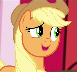 Size: 1164x1080 | Tagged: safe, screencap, applejack, g4, pinkie apple pie, cute, embarrassed, female, solo