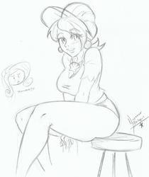 Size: 2300x2742 | Tagged: safe, artist:nayaasebeleguii, cookie crumbles, rarity, human, g4, fingerbanging general, humanized, monochrome, sketch, traditional art