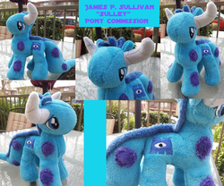 Size: 1200x1000 | Tagged: safe, artist:satokit, customized toy, irl, monster, monsters inc., multiple views, outdoors, photo, plushie, toy