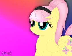 Size: 2430x1873 | Tagged: safe, artist:iflysna94, fluttershy, g4, alternate hairstyle, female, ponytail, solo