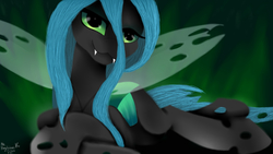 Size: 1920x1080 | Tagged: safe, artist:mrs-ponylicious, queen chrysalis, changeling, changeling queen, g4, cute, cutealis, female, fire, solo