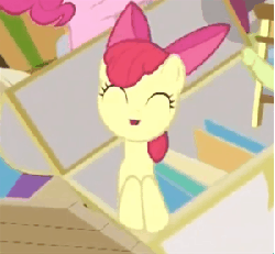 Size: 300x278 | Tagged: safe, screencap, apple bloom, granny smith, pinkie pie, pony, g4, pinkie apple pie, adorabloom, animated, apples to the core, cute, female, gif, great moments in animation, loop, not a penis, out of context, that's a penis, when you see it