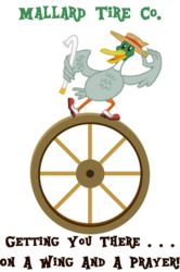 Size: 544x821 | Tagged: safe, duck, mallard, g4, may the best pet win, pinkie apple pie, cane, clothes, dancing, hat, male, shoes, simple background, solo, straw hat, transparent background, wheel, wheelduck, wing hands, wing hold