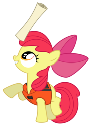 Size: 5000x6888 | Tagged: safe, artist:masem, apple bloom, earth pony, pony, g4, pinkie apple pie, absurd resolution, female, filly, foal, lifejacket, map, simple background, solo, transparent background, vector