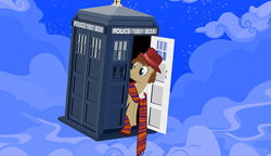 Size: 946x546 | Tagged: safe, doctor whooves, time turner, g4, doctor who, fourth doctor, male, solo, tardis
