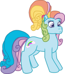 Size: 1045x1200 | Tagged: safe, artist:colossalstinker, rainbow dash, rainbow dash (g3), earth pony, pony, g3, g4, female, mare, simple background, solo, transparent background