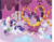 Size: 3117x2401 | Tagged: safe, artist:the-paper-pony, opalescence, rarity, spike, sweetie belle, twilight sparkle, pony, unicorn, g4, carousel boutique, commission, cute, hat, mannequin, mirror, reflection, ribbon, sleeping, unicorn twilight