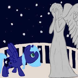 Size: 894x894 | Tagged: safe, princess luna, g4, doctor who, this will end in death, weeping angel