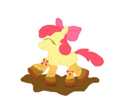 Size: 4000x3456 | Tagged: safe, artist:pegasusexpress2010, apple bloom, g4, boots, female, mud, solo