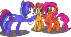 Size: 1387x730 | Tagged: safe, artist:colossalstinker, applejack, fluttershy, pinkie pie, rainbow dash, rarity, twilight sparkle, g4, fusion, mane six