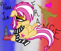 Size: 250x210 | Tagged: safe, artist:wolfchic345, oc, oc only, clothes, eiffel tower, france, glasses, heart, scarf, solo, wine