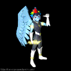 Size: 400x400 | Tagged: safe, artist:the regressor, rainbow dash, zapp, human, equestria girls, g4, power ponies (episode), 3d, animated, female, humanized, pony coloring, power ponies, solo, winged humanization