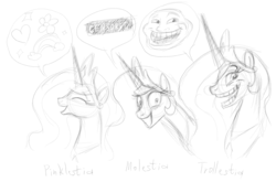 Size: 2624x1728 | Tagged: safe, artist:colossalstinker, princess celestia, g4, monochrome, traditional art