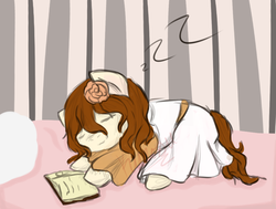 Size: 900x679 | Tagged: safe, oc, oc only, earth pony, pony, flower, sleeping, solo