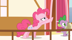 Size: 1116x627 | Tagged: safe, screencap, pinkie pie, spike, g4, griffon the brush off
