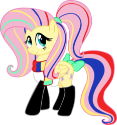 Size: 1281x1376 | Tagged: safe, artist:colossalstinker, fluttershy, pegasus, pony, g4, clothes, cosplay, costume, crossover, don't hug me i'm scared, female, mare, notepad (dhmis), simple background, smiling, solo, transparent background