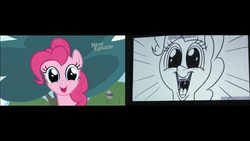 Size: 1280x720 | Tagged: safe, pinkie pie, g4, pinkie apple pie, apples to the core, comparison