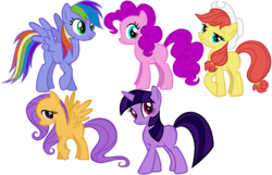 Size: 1603x1033 | Tagged: safe, artist:colossalstinker, applejack, fluttershy, pinkie pie, rainbow dash, twilight sparkle, g4, blank flank, cardboard twilight, mad (tv series), mad magazine, my little war horse, recolor, stock vector, war horse