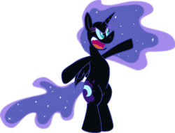 Size: 1309x1000 | Tagged: safe, artist:stinkek, artist:themaskedsoda, nightmare moon, pony, g4, bipedal, female, simple background, solo, transparent background, vector