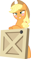 Size: 4000x7487 | Tagged: safe, artist:dasprid, applejack, earth pony, pony, g4, pinkie apple pie, .svg available, blushing, door, faic, female, simple background, solo, transparent background, vector