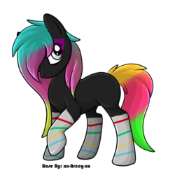 Size: 600x600 | Tagged: safe, artist:rainbowsxarexcool, oc, oc only, blank flank, clothes, socks, solo, striped socks