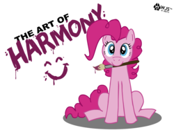 Size: 1194x899 | Tagged: safe, artist:wolfjedisamuel, pinkie pie, g4, female, mouth hold, paintbrush, solo