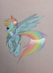 Size: 714x979 | Tagged: safe, artist:sliktix, rainbow dash, g4, female, solo, traditional art