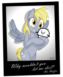 Size: 1595x1956 | Tagged: safe, artist:wolfjedisamuel, derpy hooves, pegasus, pony, g4, asdfmovie, asdfmovie7, female, mare, mr. muffin, muffin, solo, tomska
