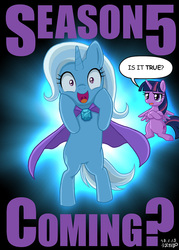 Size: 500x700 | Tagged: safe, artist:uotapo, trixie, twilight sparkle, alicorn, pony, unicorn, g4, season 5, cute, dialogue, diatrixes, duo, duo female, female, mare, twilight sparkle (alicorn)