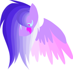 Size: 1367x1315 | Tagged: safe, artist:k-ouha, oc, oc only, pegasus, pony, eyes closed, solo, spectrum moon