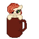 Size: 128x128 | Tagged: safe, artist:lissyannechan, oc, oc only, cup, gif, non-animated gif, pixel art, solo