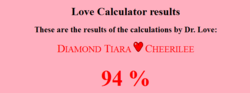 Size: 732x271 | Tagged: safe, cheerilee, diamond tiara, g4, female, lesbian, love calculator, wat