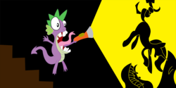 Size: 1200x600 | Tagged: safe, artist:philith, spike, g4, courage the cowardly dog, parody