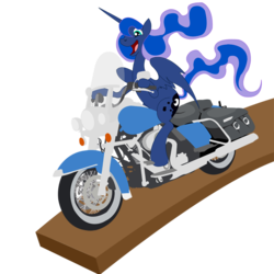 Size: 700x700 | Tagged: safe, artist:philith, princess luna, g4, female, harley davidson, motorcycle, solo