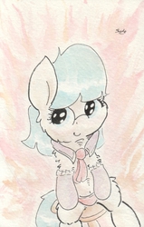 Size: 667x1050 | Tagged: safe, artist:slightlyshade, coco pommel, g4, female, solo, traditional art