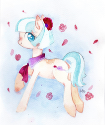 Size: 871x1032 | Tagged: safe, artist:trefleix, coco pommel, g4, female, solo, traditional art, watercolor painting