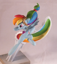 Size: 1000x1125 | Tagged: safe, artist:frozenpyro71, rainbow dash, g4, action pose, clothes, craft, dress, gala dress, irl, photo, sculpture