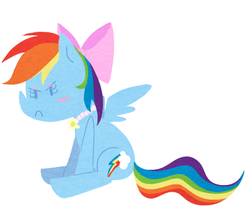 Size: 442x366 | Tagged: safe, artist:elslowmo, rainbow dash, g4, bow, female, makeup, necklace, rainbow dash always dresses in style, solo, unamused